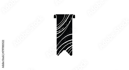 Elegant black bookmark with swirling white lines, symbolizing knowledge and reading.
