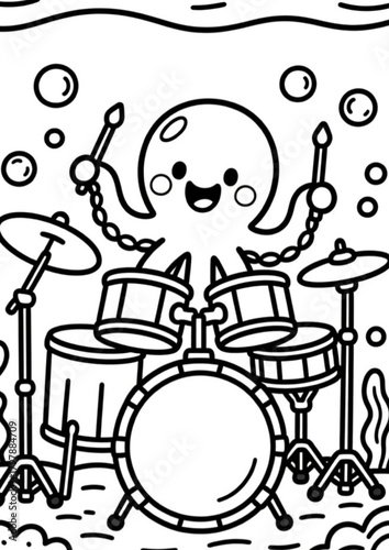 Magical Underwater World” is a series of 15 coloring illustrations with a title page. This children’s set features charming underwater characters and ocean scenes that inspire creativity.