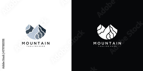 mountain logo vector icon illustration.	