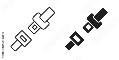 Seat Belt icon with editable stroke and flat vector pack