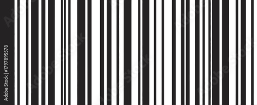 Abstract Geometric Pattern of Vertical Black and White Lines Creating a Sense of Depth and Rhythm