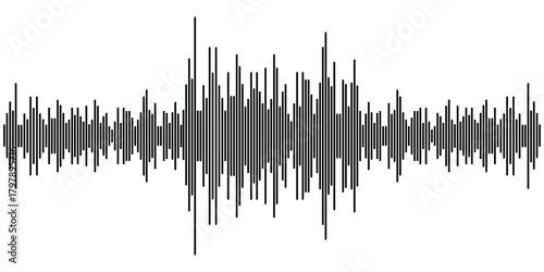 Black sound waves on white background - Music wave frequency or equalizer audio lines and digital voice volume visualization vector set isolated illustrations