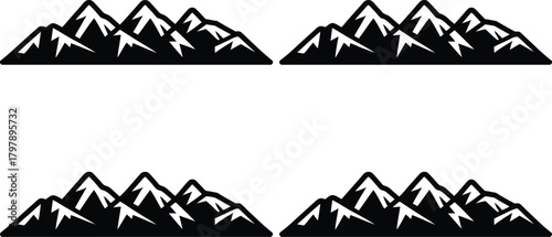 Majestic Mountain Peaks Silhouette for Outdoor Adventure and Branding