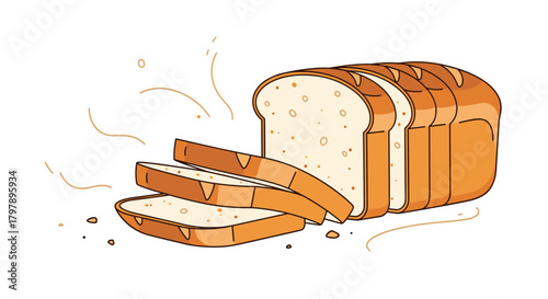 Deliciously sliced white bread emitting steam suggesting its freshness.