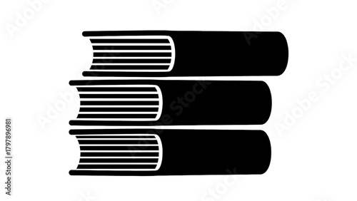 Vector illustration of stack of three closed books, on a transparent background