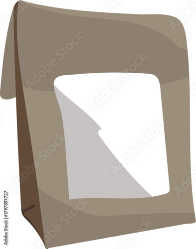 Empty brown paper bag isolated on white background	