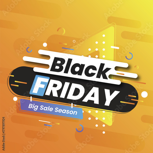 flat black friday memphis design vector design illustration