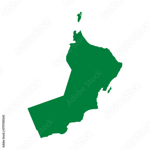 Oman green map. Oman map vector. Oman map on white background