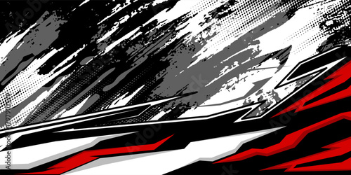 Car decal design vector. Graphic abstract stripe racing background kit designs for wrap vehicle, race car, rally, adventure and livery
