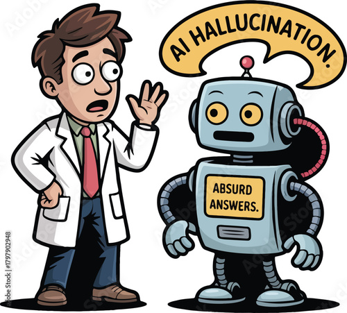Scientist reacts to robot with absurd answers and A I hallucination text artificial intelligence
