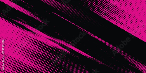 Black pink brush pattern car sticker, illustration.