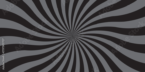 Sunburst Modern retro vintage sunrise sunbeam element spiral striped. Spiral starburst and striped pattern abstract geometric retro sunrays line wavy texture.	