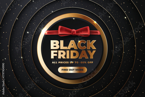 black realistic black friday all prices down vector design illustration