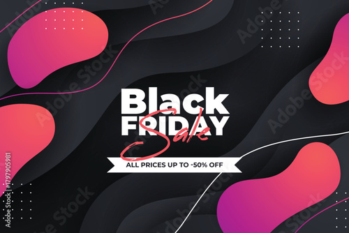 gradient black friday sales fluid vector design illustration
