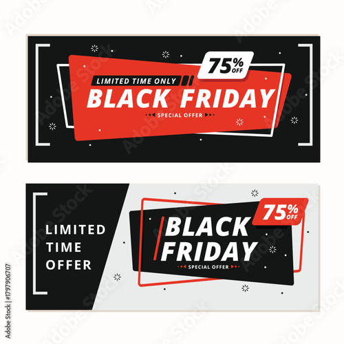 flat design black friday banners vector design illustration