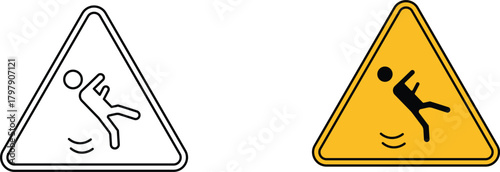 wet floor sign  icon vector graphic illustration  with white background flat hand made icon fill icon .