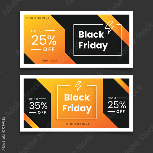 flat design black friday banners vector design illustration