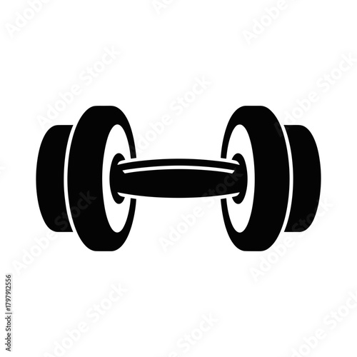 dumbbell on white background