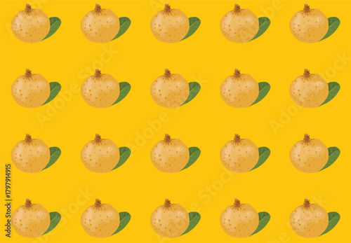Seamless pattern with longan fruit, peeled skin for longan