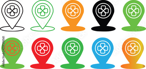 Ireland St Patricks Day Irish Icon. St patricks day shamrock silhouette vector icon simple clover symbol vector