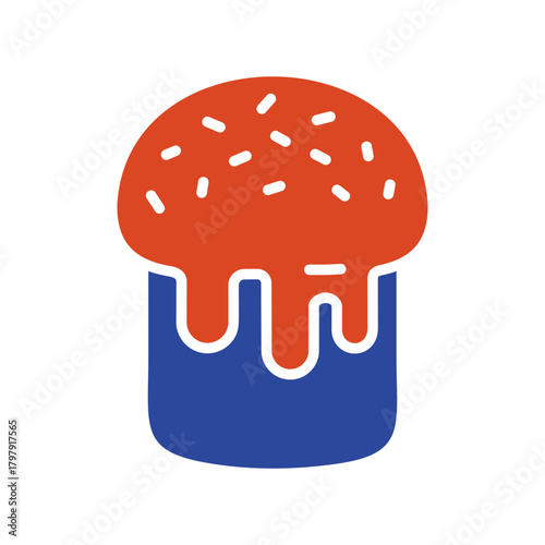 Easter Bread Kulich Traditional Festive Glyph Icon