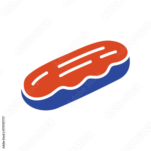 Classic French Eclair Pastry Glyph Icon