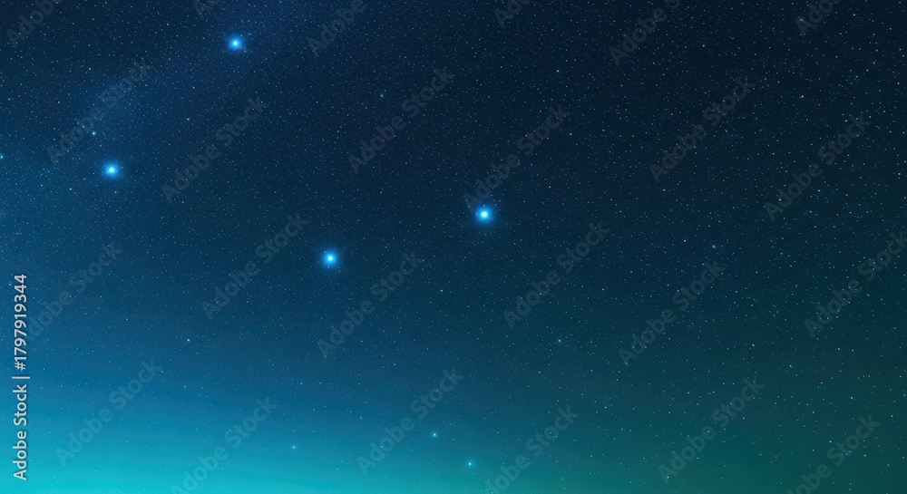 Fototapeta premium A vast expanse of the night sky filled with countless stars and a few prominent constellations, showcasing the beauty and mystery of the universe