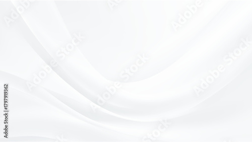 Abstract background of soft white fabric folds creating elegant wavy curves Vector, illustration.