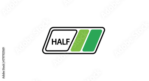Half filled progress bar icon, indicator of completion or level