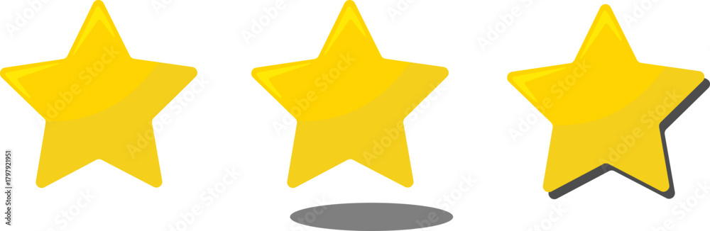 Obraz premium Yellow Stars with Highlight and Shadow