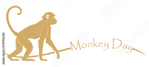 Illustration of a silhouette of a monkey for Monkey Day