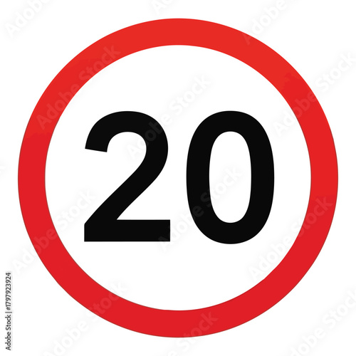 Speed limit 20 sign