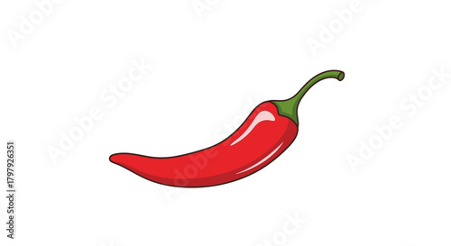 Fiery red chili pepper vector illustration for spicy food theme