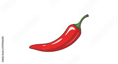Red hot chili pepper cartoon illustration for spicy food theme