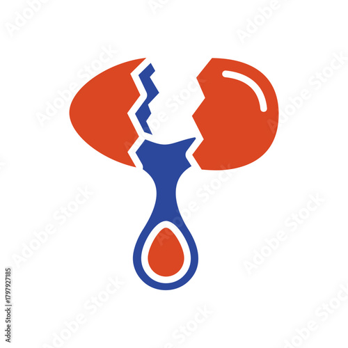 Classic Broken Egg with Yolk Glyph Icon