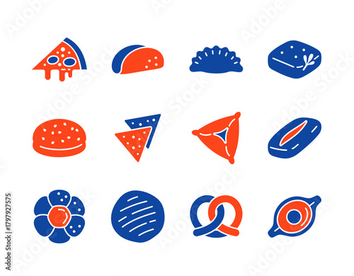 Diverse Baked Goods Vector Icon Set