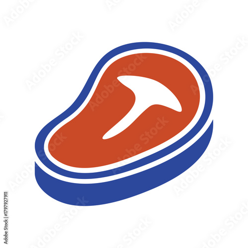 T-Bone Steak Glyph Vector Icon Design