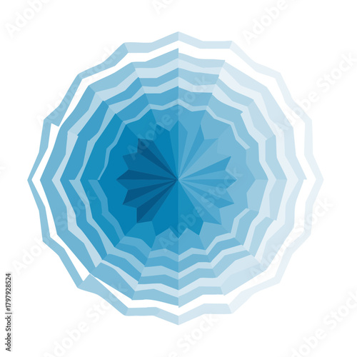 Minimalist flat vector cold sensation map with icy geometric wave patterns on a clean white background, symbolizing temperature chill perception, emotional coolness and abstract sensory design for UX 