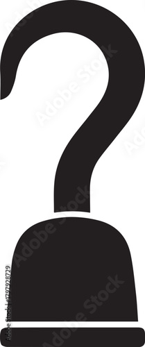 A stark black silhouette of a pirate s hook hand a classic symbol of adventure and maritime danger isolated on a white background