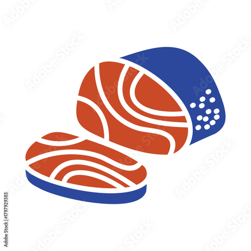 Sliced Pastirma Cured Meat Glyph Icon