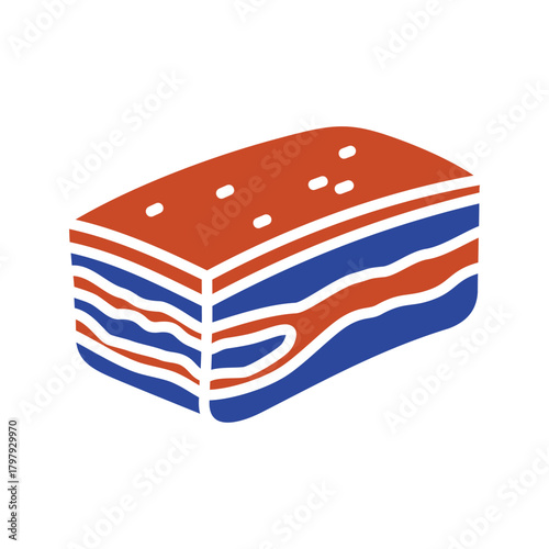 Traditional Pork Lard Slice Glyph Icon