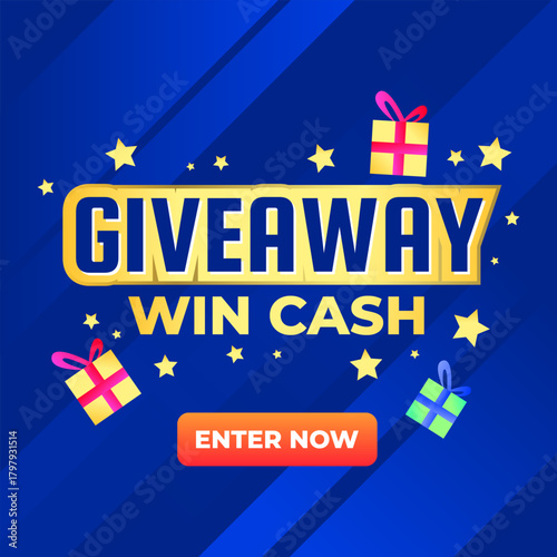 Giveaway contest web banner template design vector