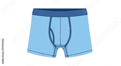 Light blue men's boxer briefs underwear flat graphic design.