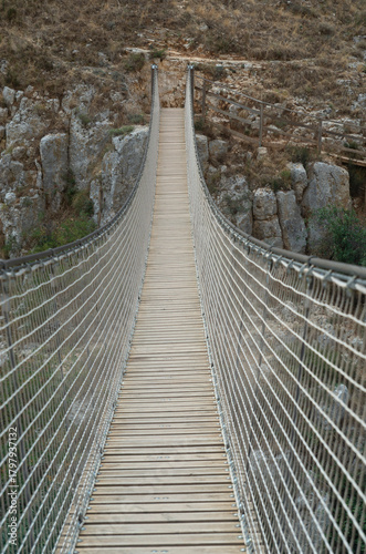 New rope bridge in Matera, Basilicata, southern Italy