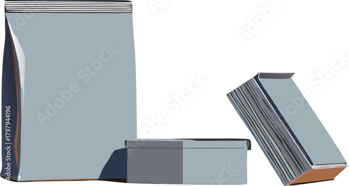 Packaging Mockup Set for Food and Goods in Vector Style Perfect for Product Presentation and Branding 160 Characters Max