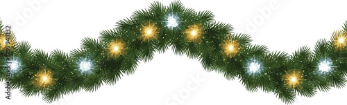 Festive Holiday Garland Decoration with Twinkling Lights for Christmas and Celebrations
