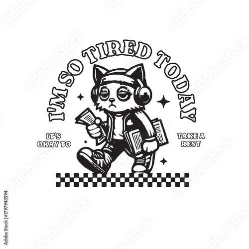 Funny cartoon skull zombie and man character vector illustration