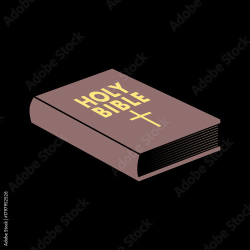 Holy bible book icon isolated on black background