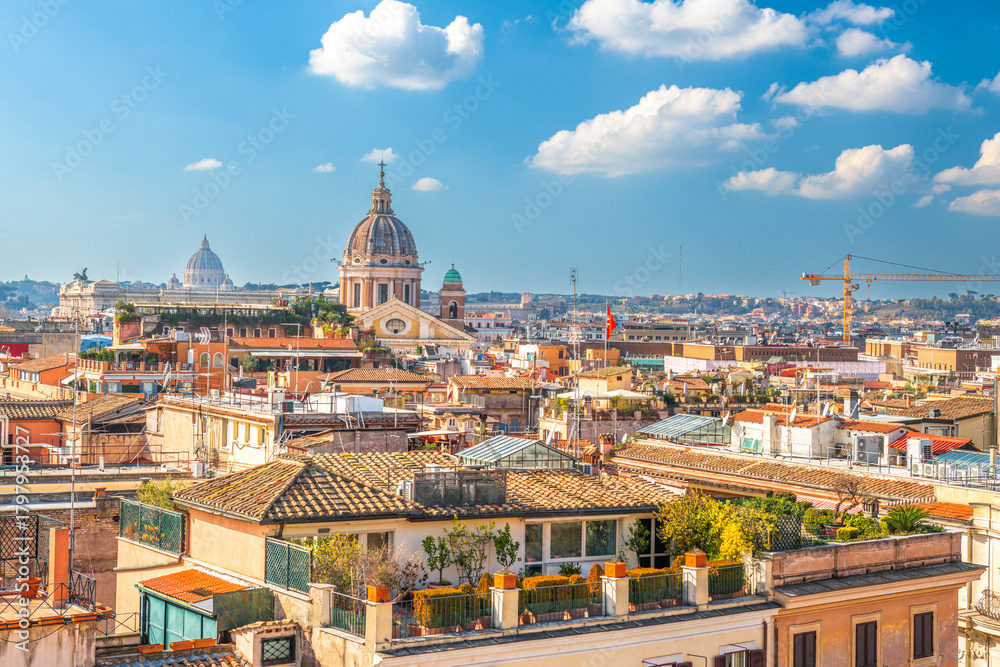 Obraz premium Rome, Italy Rooftop Skyline at Dusk 1293