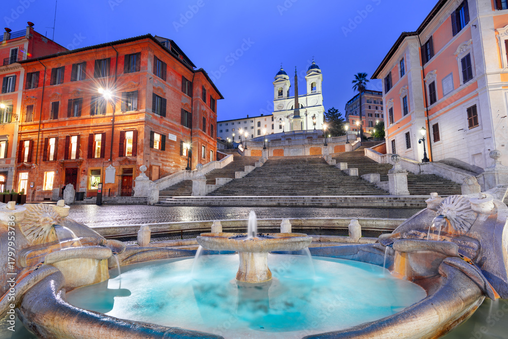 Naklejka premium Spanish Steps in Rome, Italy 1292